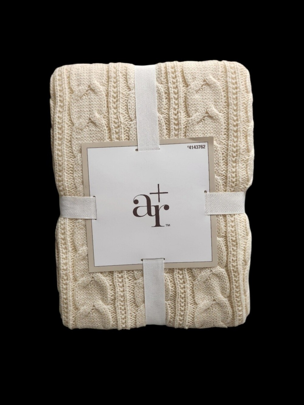 allen + roth Cable Knit Throw Blankets Available In Cream, Gray, Or Red 48X58 In - Picture 2 of 10